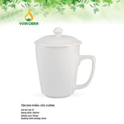 Ly Sứ Vuông 350ml Có Nắp – LS-1052324