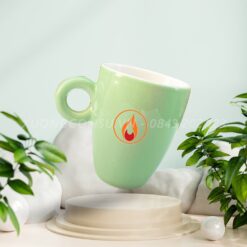 Ly Sứ Bầu Quai Tròn Nhiều Màu LS071112 Ly Sứ Bầu Quai Tròn Nhiều Màu LS071112