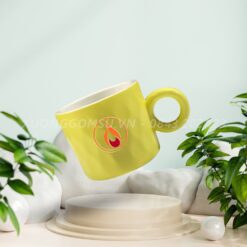 Ly Sứ Tổ Ong In Logo LS041224 Ly Sứ Tổ Ong In Logo LS041224