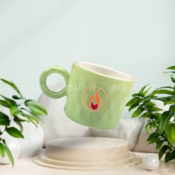 Ly Sứ Tổ Ong In Logo LS041224 Ly Sứ Tổ Ong In Logo LS041224