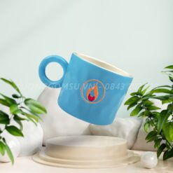 Ly Sứ Tổ Ong In Logo LS041224 Ly Sứ Tổ Ong In Logo LS041224