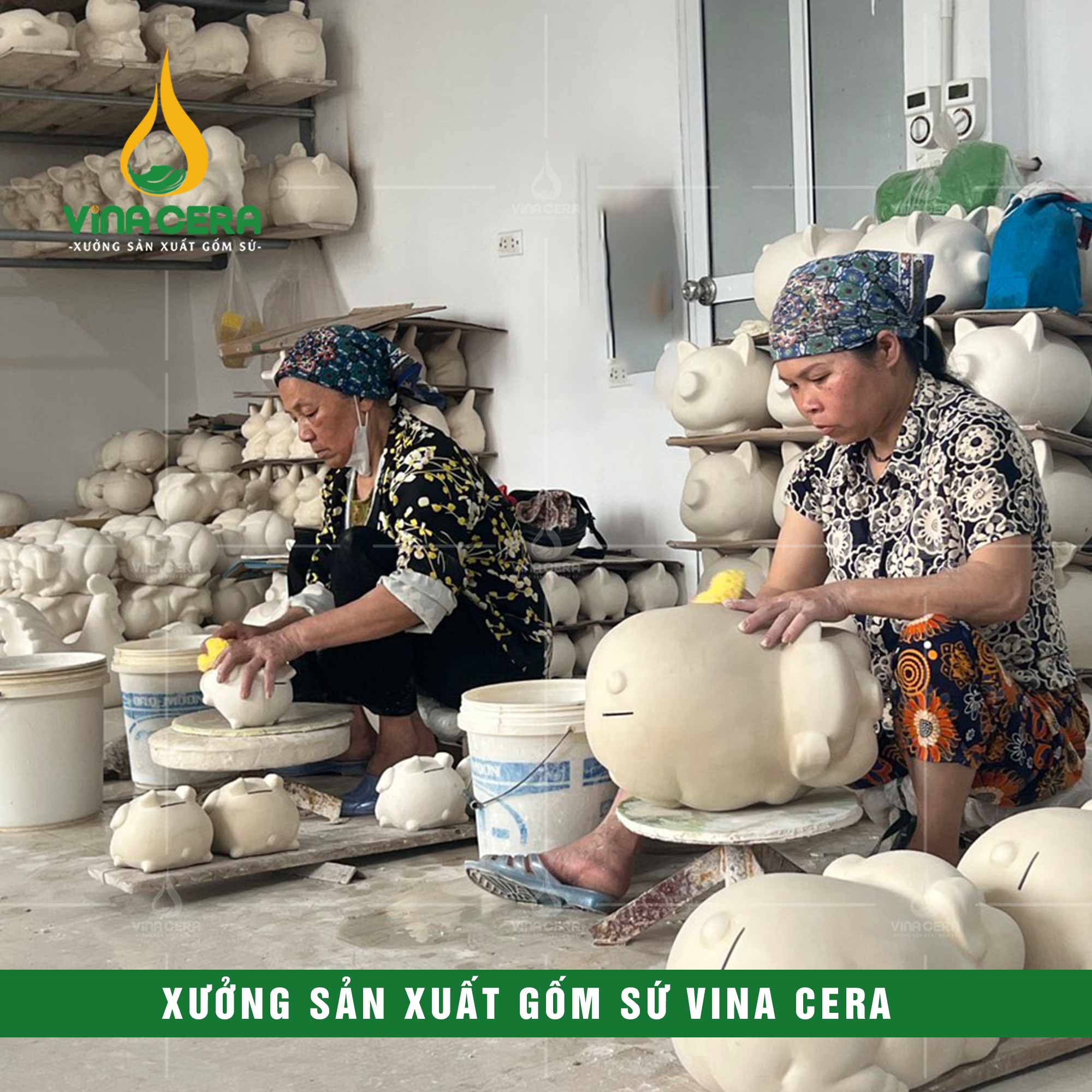 Công đoạn chỉnh sửa tạo hình Heo Đất