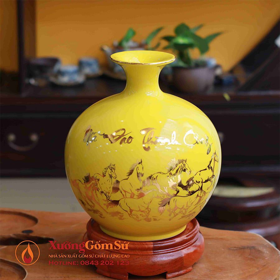 Bình Hút Lộc Vẽ Vàng Mã Đáo Thành Công - BHL 2073124 Bình Hút Lộc Vẽ Vàng Mã Đáo Thành Công