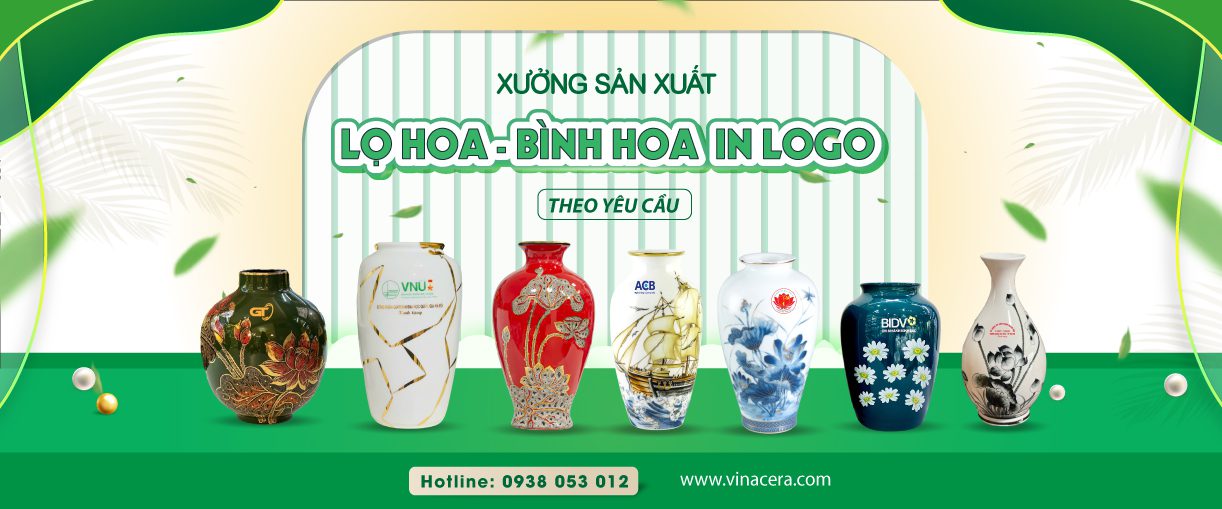 Bình Hoa In Logo Quà Tặng