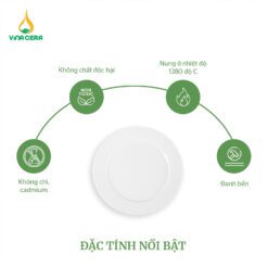 Đĩa Tròn Bằng Trơn Sứ Trắng - DS 082406 Đĩa tròn bằng trơn sứ trắng