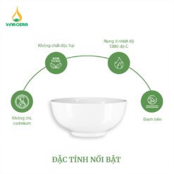 Tô Sứ Khum Trắng Trơn Đa Kích Thước - TO 082409 Tô sứ khum trắng trơn