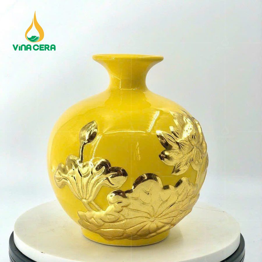 Bình Hút Lộc Bát Tràng Hoạ Tiết Hoa Sen Đắp Nổi Cao Cấp (1) Bình Hút Lộc Bát Tràng Hoạ Tiết Hoa Sen Đắp Nổi Cao Cấp (1)