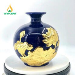 Bình Hút Lộc Bát Tràng Hoạ Tiết Hoa Sen Đắp Nổi Cao Cấp BHL-04102924 Bình Hút Lộc Bát Tràng Hoạ Tiết Hoa Sen Đắp Nổi Cao Cấp (1)