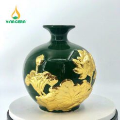 Bình Hút Lộc Bát Tràng Hoạ Tiết Hoa Sen Đắp Nổi Cao Cấp BHL-04102924 Bình Hút Lộc Bát Tràng Hoạ Tiết Hoa Sen Đắp Nổi Cao Cấp (1)