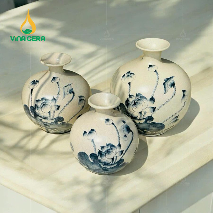 Bình Hút Lộc Men Rạn Họa Tiết Hoa Sen (4) Bình Hút Lộc Men Rạn Họa Tiết Hoa Sen BHL-06012924