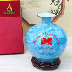 Bình Hút Tài Lộc Men Vân Đá in logo quà tặng BLH-02102924 Bình Hút Tài Lộc Men Vân Đá in logo quà tặng
