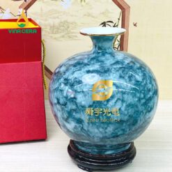 Bình Hút Tài Lộc Men Vân Đá in logo quà tặng BLH-02102924 Bình Hút Tài Lộc Men Vân Đá in logo quà tặng