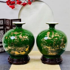 Bình Phong Thuỷ Hút Tài Lộc Men Màu In Decan Hoa Văn BHL-03102924 Bình Phong Thuỷ Hút Tài Lộc Men Màu In Decan Hoa Văn BHL-03102924