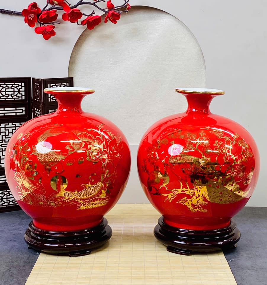 Bình Phong Thuỷ Hút Tài Lộc Men Màu In Decan Hoa Văn BHL-03102924 Bình Phong Thuỷ Hút Tài Lộc Men Màu In Decan Hoa Văn BHL-03102924