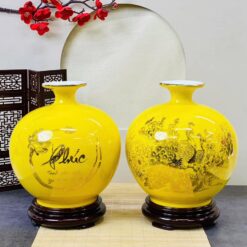 Bình Phong Thuỷ Hút Tài Lộc Men Màu In Decan Hoa Văn BHL-03102924 Bình Phong Thuỷ Hút Tài Lộc Men Màu In Decan Hoa Văn BHL-03102924
