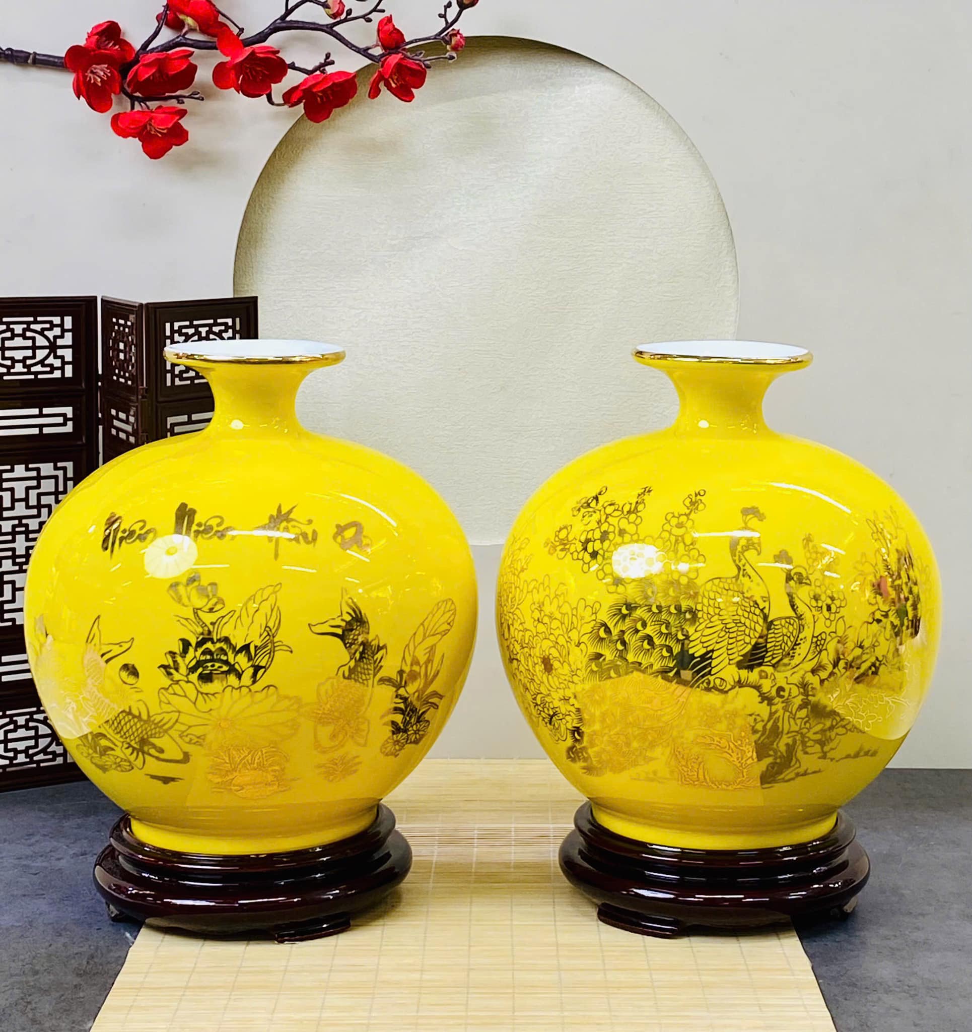 Bình Phong Thuỷ Hút Tài Lộc Men Màu In Decan Hoa Văn BHL-03102924 (5) Bình Phong Thuỷ Hút Tài Lộc Men Màu In Decan Hoa Văn BHL-03102924