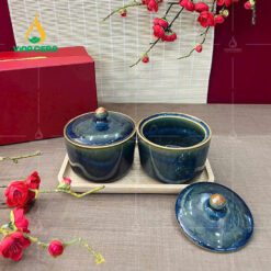 Bộ Hủ Mứt Sứ Hỏa Biến Men Xanh Gấm KMS-031024 Bộ Hủ Mứt Sứ Hỏa Biến Men Xanh Gấm KMS-031024