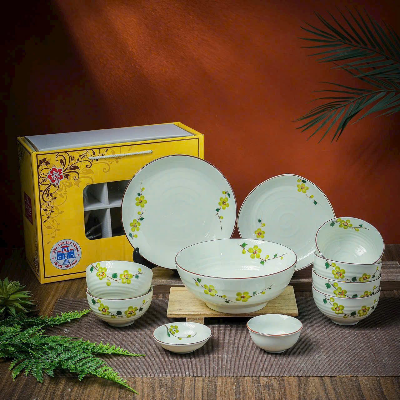 Bộ bát đĩa bàn ăn sứ Bát Tràng (1)