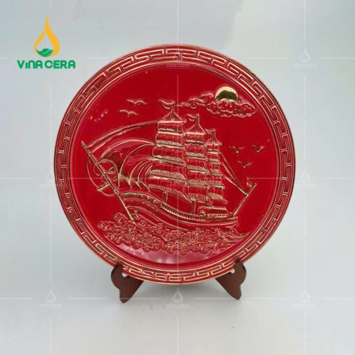 Đĩa Biểu Trưng Thuận Buồm Xuôi Gió Vẽ Vàng ĐBT-05101124