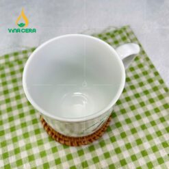 Ly Sứ Trắng Bầu Bát Tràng 350ml LS-10102224 Ly Sứ Trắng Bầu Bát Tràng Quai nhọn 350ml