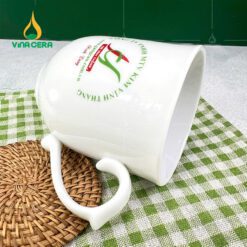 Ly Sứ Trắng Bầu Bát Tràng 350ml LS-10102224 Ly Sứ Trắng Bầu Bát Tràng Quai nhọn 350ml
