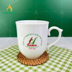 Ly Sứ Trắng Bầu Bát Tràng 350ml LS-10102224 Ly Sứ Trắng Bầu Bát Tràng Quai nhọn 350ml