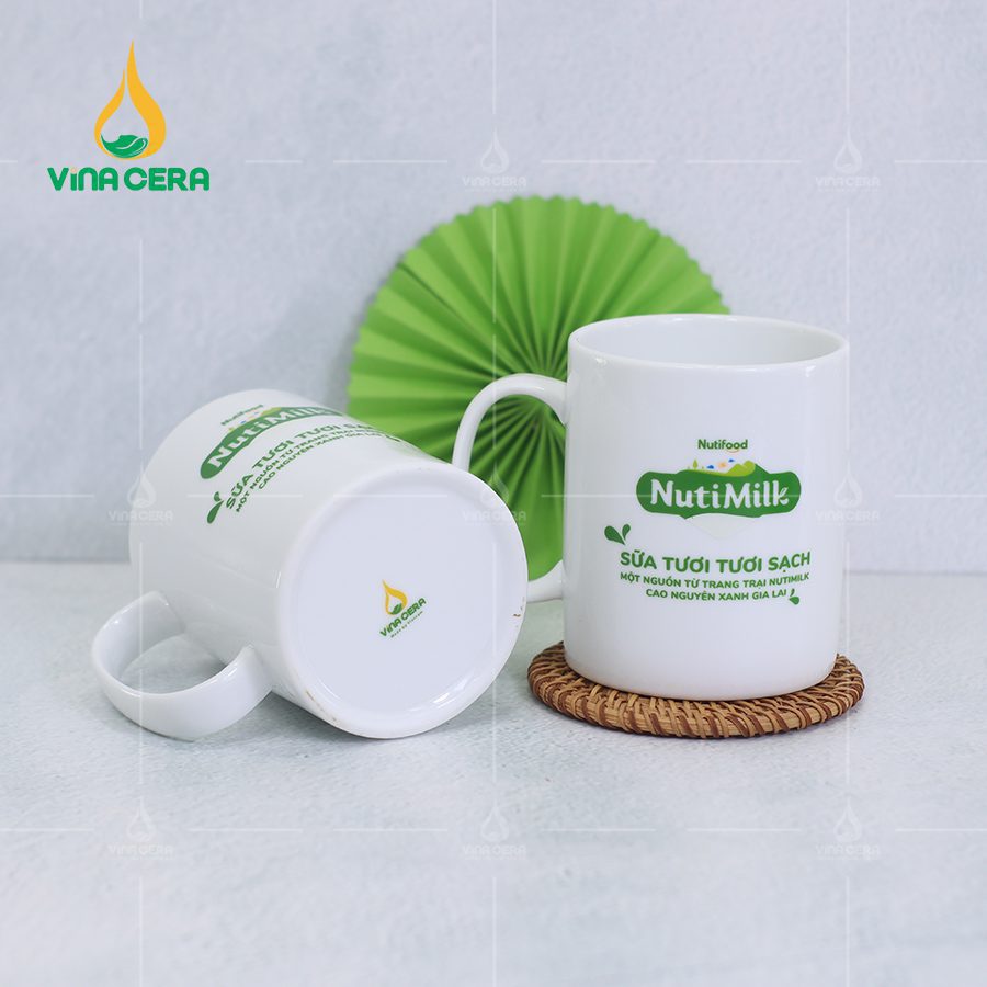 Các mẫu Ly Sứ Bát Tràng Ly Sứ Trắng Dáng Trụ Quai C (14)
