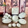 Bộ Bàn Ăn Bát Tràng Men Kem Vẽ Trúc Chuồn - BBA 102409 Bộ bàn ăn Bát Tràng men kem vẽ trúc chuồn