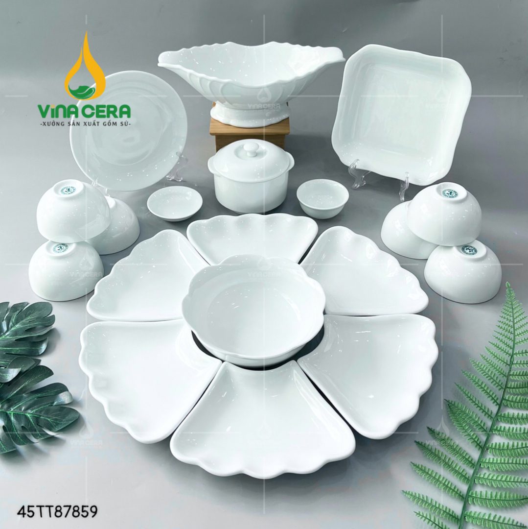 Bộ Bàn Ăn Hoa Mặt Trời Bát Tràng - BBA 102410 Bộ bàn ăn hoa mặt trời Bát Tràng