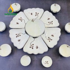 Bộ Bàn Ăn Hoa Mặt Trời Bát Tràng - BBA 102410 Bộ bàn ăn hoa mặt trời Bát Tràng