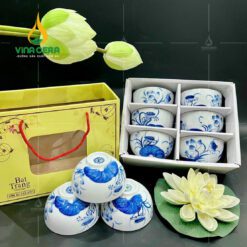 Set Bộ 6 Chén Cơm Bát Tràng Cao Cấp In Logo - BC 102407 Set bộ 6 chén cơm Bát Tràng cao cấp in logo
