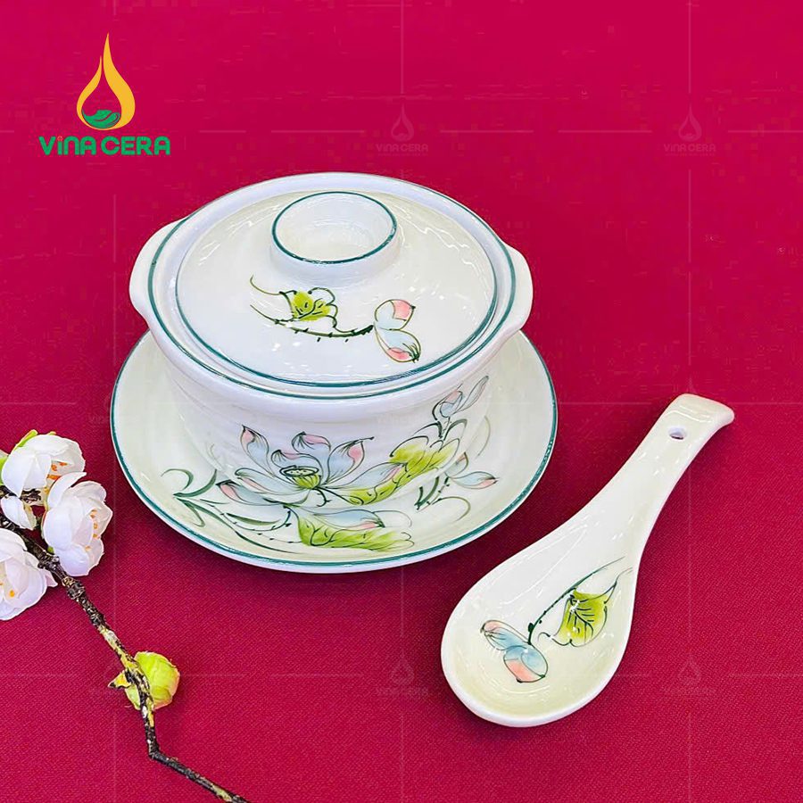 Bát nắp - Thố chưng yến dung tích 300ml (4) Bát nắp - Thố chưng yến dung tích 300ml TCY0111724