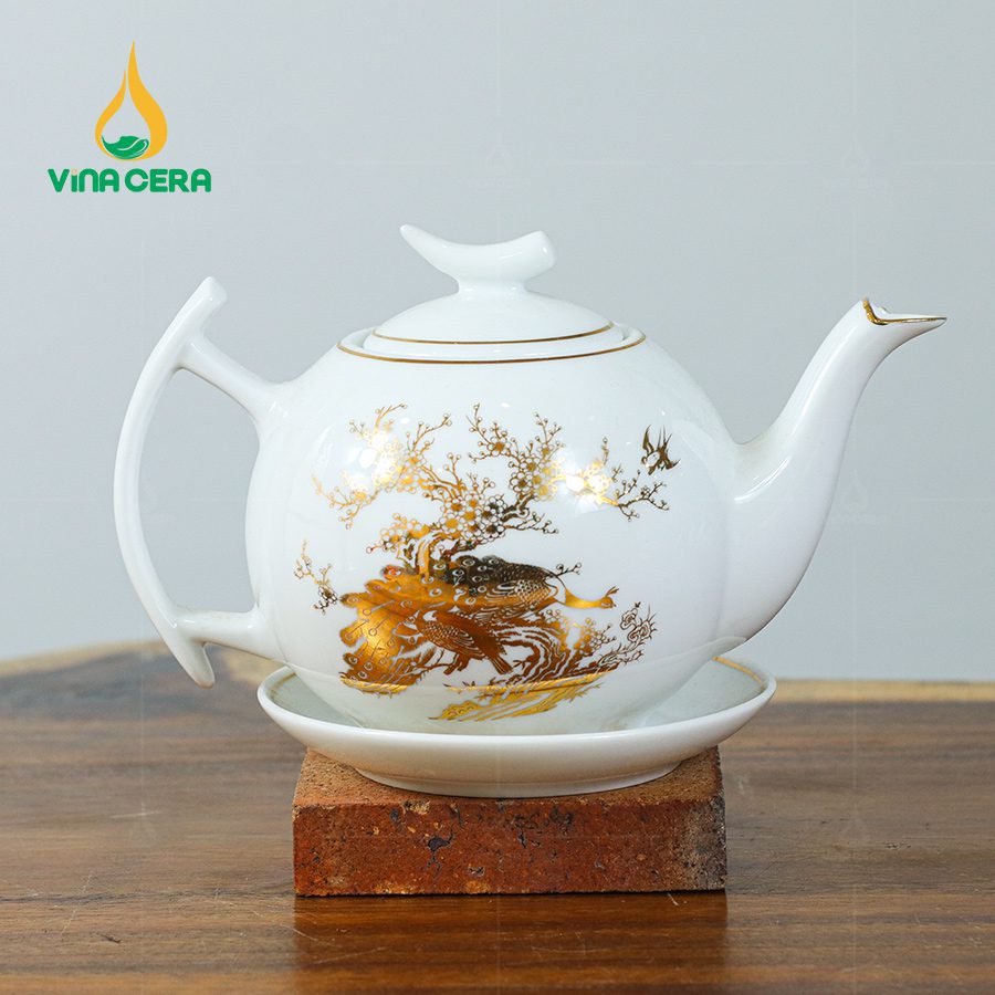 Bộ-Ấm-Chén-Nắp-Trăng-Khuyết-Vẽ-Vàng-Công-Đào-2 Bộ Ấm Chén Nắp Trăng Khuyết Vẽ Vàng Công Đào