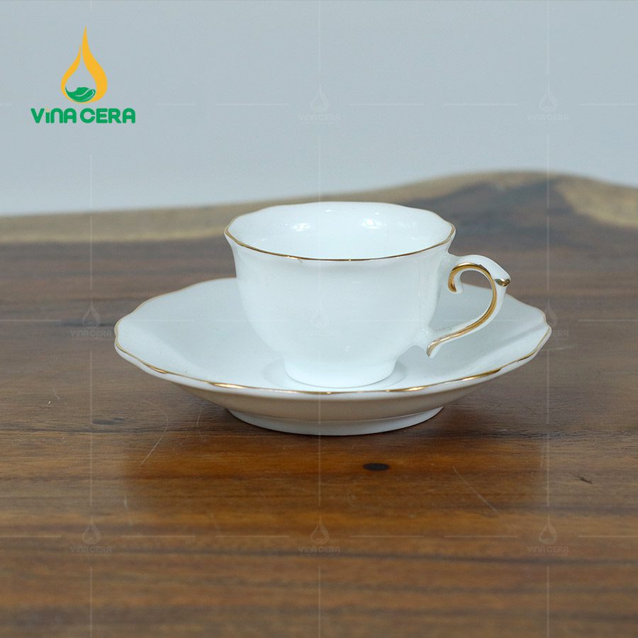 Bộ Ấm Chén Trà Thiên Kim Viền Vàng Kim VN AC35 Bộ Ấm Chén Trà Thiên Kim Viền Vàng Kim