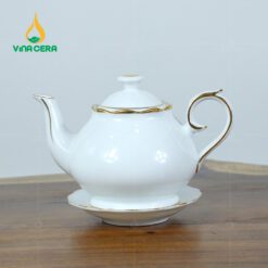 Bộ Ấm Chén Trà Thiên Kim Viền Vàng Kim VN AC35 Bộ Ấm Chén Trà Thiên Kim Viền Vàng Kim