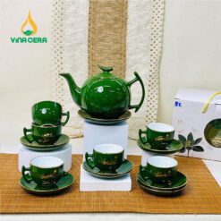 Bộ Ấm Chén Trăng Khuyết Men Xanh Ngọc ACM04