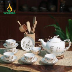 Bộ Ấm Trà Phượng Hoàng Vàng Kim VN AC 45