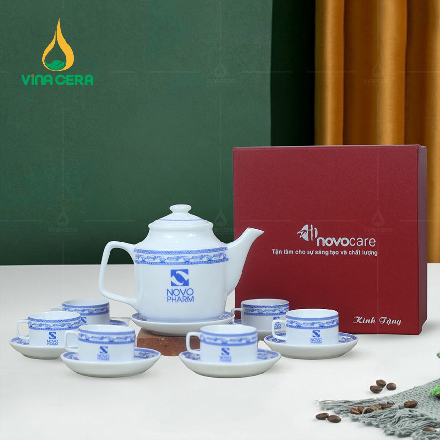 Bộ Ấm Trà Sứ Trắng Viền Chim Hạc – VN AC 52 (1) Bộ Ấm Trà Sứ Trắng Viền Chim Hạc – VN AC 52