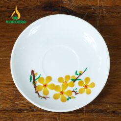 Bộ Ấm Trà Sứ Vẽ Hoa Mai Dáng Trăng Khuyết VNAC05 Bộ Ấm Trà Sứ Vẽ Hoa Mai Dáng Trăng Khuyết