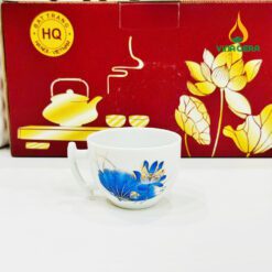 Bộ Ấm Trà Viền Vàng Sen Chuồn Xanh VN AC 54