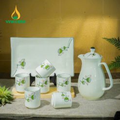Bộ Bình Nước Bát Tràng Men Kem 1.3L BAT-0111224 (7)