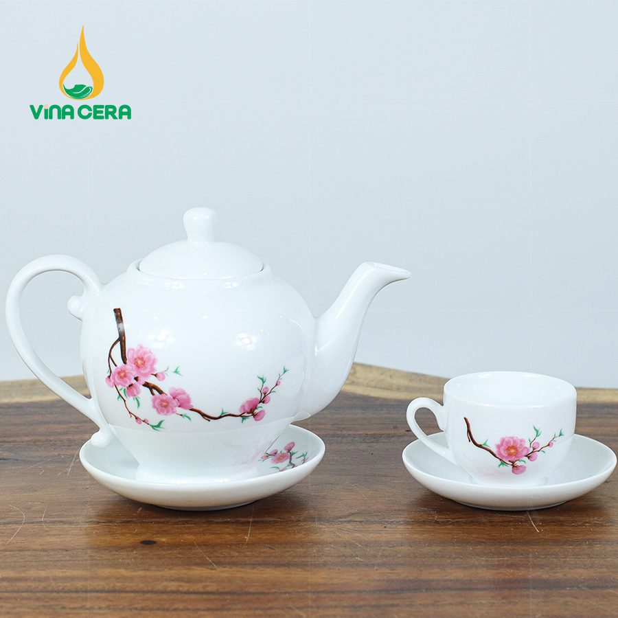 Bộ-Trà-Sứ-Trắng-Vẽ-Hoa-Đào-In-logo-Quà-Tặng-Tết-6 Bộ Trà Sứ Trắng Vẽ Hoa Đào in logo quà Tết VNAC04