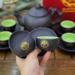 Bộ ấm Trà Gốm Bát Tràng in logo BAT01110724 Bộ ấm Trà Gốm Bát Tràng in logo