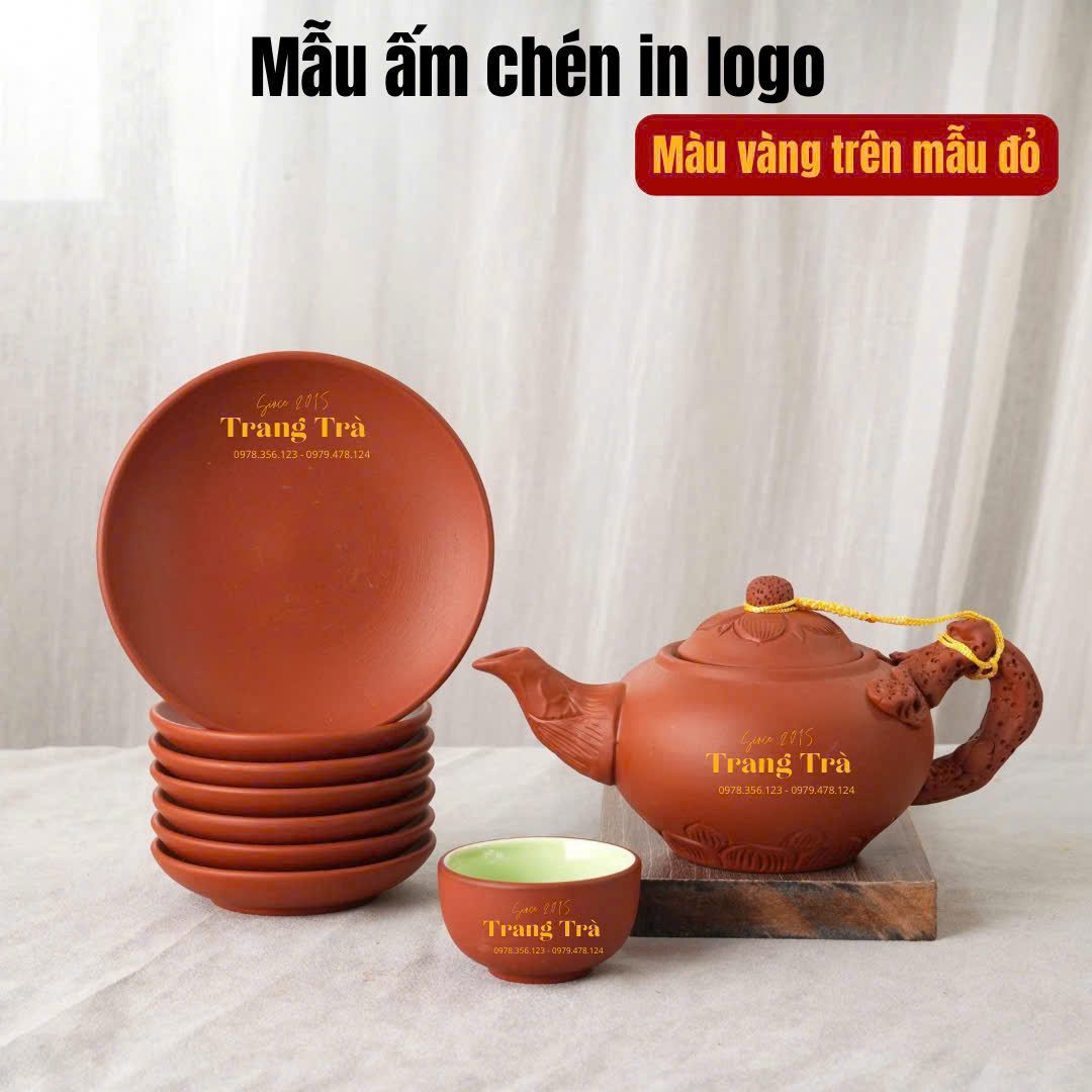 Bộ ấm Trà Gốm Bát Tràng in logo BAT01110724 Bộ ấm Trà Gốm Bát Tràng in logo Giá Tốt