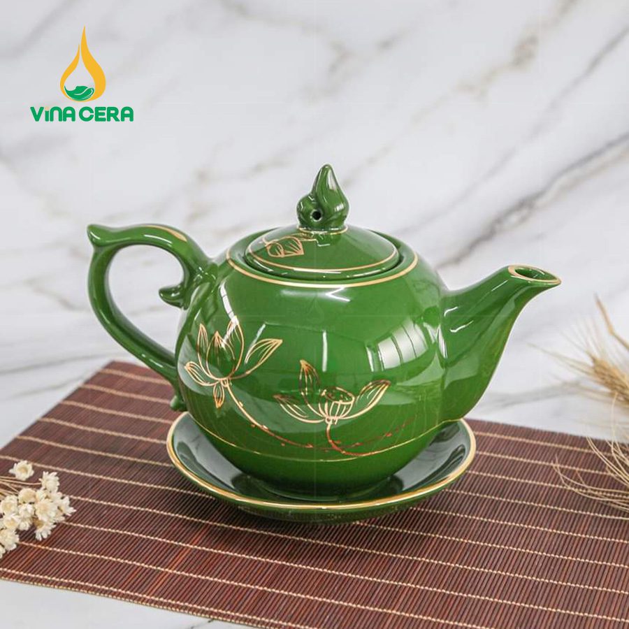 Bộ ấm chén Ngọn Lửa Men Xanh Ngọc (1) Bộ ấm chén Ngọn Lửa Men Xanh Ngọc