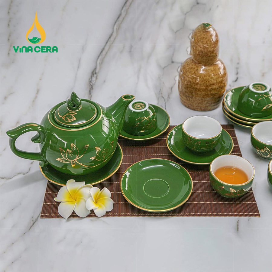 Bộ ấm chén Ngọn Lửa Men Xanh Ngọc (3) Bộ ấm chén Ngọn Lửa Men Xanh Ngọc