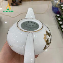 Bộ ấm Trà vòi Voi vẽ Sen Vàng
