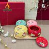 Bộ Hũ Đựng Mứt Sứ Tròn Nắp Trái Bí KMS-0111124 Bộ Hũ Đựng Mứt Sứ Tròn Nắp Trái Bí