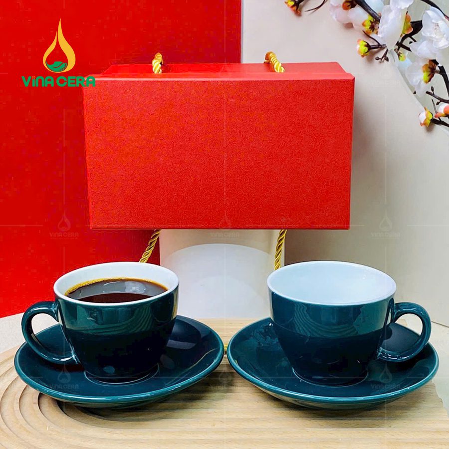 Cốc Sứ In Logo Giá Tận Xưởng Bát Tràng – Thiết Kế Miễn Phí, Giao Hàng Toàn Quốc Ly Tách Sứ Cappuccino nhiều màu 180ml LS0111724