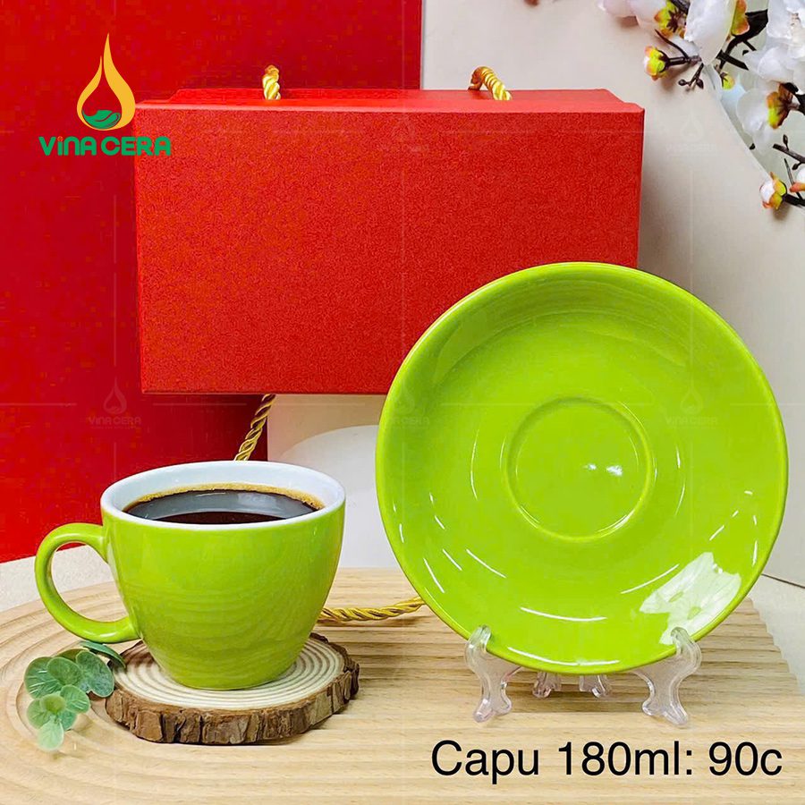 Ly Tách Sứ Cappuccino nhiều màu 180ml (21) Ly Tách Sứ Cappuccino nhiều màu 180ml (23)